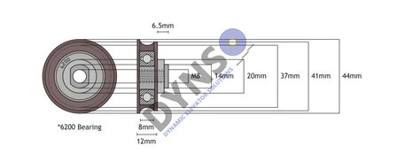 DYNSO Kone AMD/Isola opsluitrol, 44mm, inwendig M8 (KM89629G02)