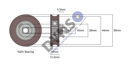 Kone deurrol AMD/ADV 50mm