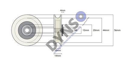 Kone deurrol Isola 56mm