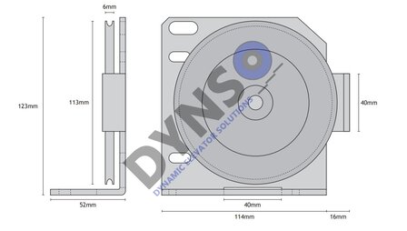 Kone kabelrol 114mm AMD Links inclusief bracket