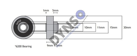 Otis Prima Tegendrukrol Centrisch &oslash; 30mm asgat M8