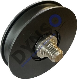 DYNSO Mitsubishi deurrol 72mm tbv half ronde rail met as M12 (ter vervanging van geklonken deurrol)