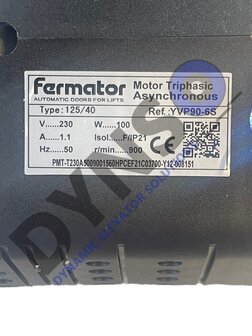 Fermator VVVF Motor, incl encoder en tandwiel