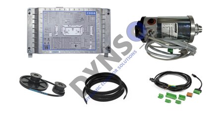 Sematic kooideur aandrijving vervangset CDD6, bestaande uit motor, besturing, kabelset, Poulyset en 3 meter tandriem.