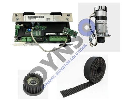 Selcom ECO deuraandrijving set, links openend, bestaande uit: deurregeling, motor, spanner tandwiel en 5m aandrijfriem.