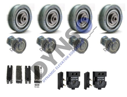 Basis revisieset Otis Techna schachtdeur, Centraal open, 2 vleugels, 1100*2100