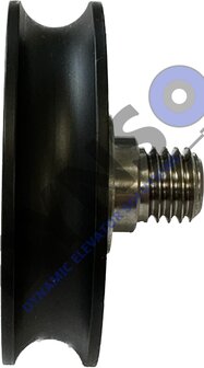 DYNSO Mitsubishi deurrol 56mm tbv ronde rail met as M12 (ter vervanging van geklonken deurrol)