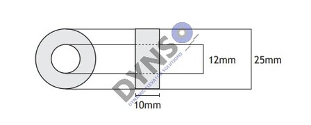 DYNSO Meiller kunststof bus, 25x10x12,5mm, tbv vervanging opsluitrollen DC14-10-013 en DC14-10-014, (39006986)