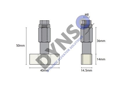 Fermator Ondergeleiding met montagebout 40mm