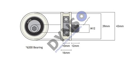 Selcom lockroller 43mm / M12x16mm