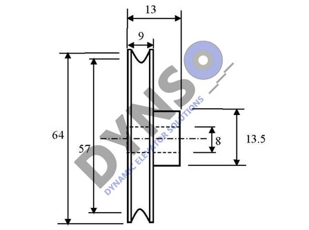 Otis kabelrol Prima 54mm tbv kooideur