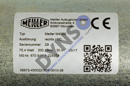 Meiller Motor M400S / gear on Right side / IP 54