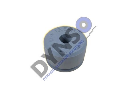 Lift buffer D3, &oslash; 125 x 80 mm, met ronde stalen plaat voldoet aan norm EN 81-20/50 (lift directive 2014/33/EU)