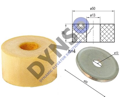 cable demper incl. ring, 50x28mm for M12 draadstang