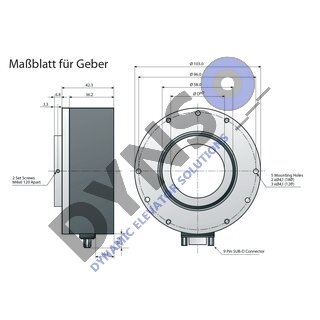 Hohlwellen Encoder HWG-UG1-42, Welle &Oslash; 42mm, 1024 Impulse/U, 4,75V-30V, 4 Spuren, 10m Kabel en bevestigingsmateriaal