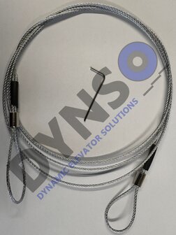 Otis Uni closeweightcable 2mm lengte 2500mm 2x endstop om 2zijde cablelus te  kunnen maken