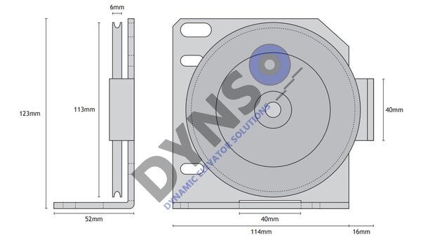 Kone kabelrol 114mm AMD Links inclusief bracket