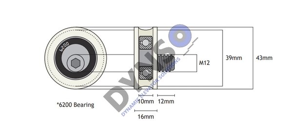 Selcom Opsluitrol 43mm / M12x16mm