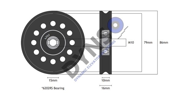 Selcom deurrol  pegasus 86mm