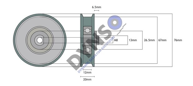 Otis deurrol Techna 76mm vlakke rail