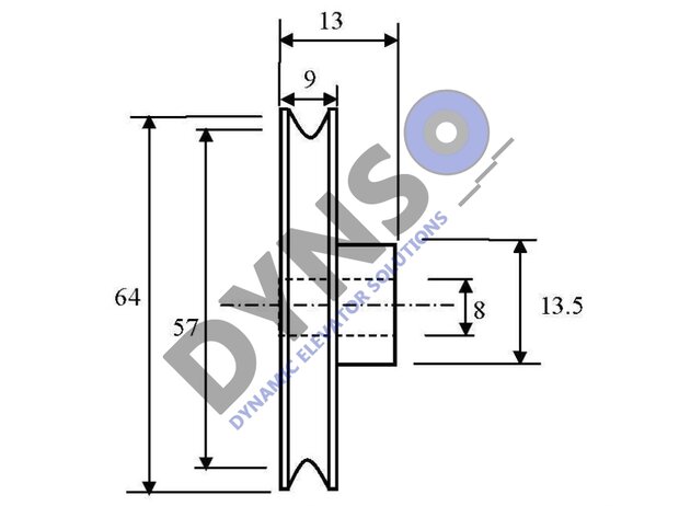 Otis kabelrol Prima 54mm tbv kooideur