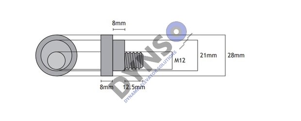 DYNSO Otis Techna stalen tegendrukrol, 28mm, met excentische as M12, incl. moer en ring (FAA456W1)