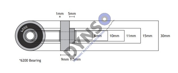 Otis Prima Tegendrukrol Centrisch ø 30mm asgat M8